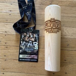 WWE 2025 Survivor Series War Games Set with Wooden Bat cup, lanyard and tote bag